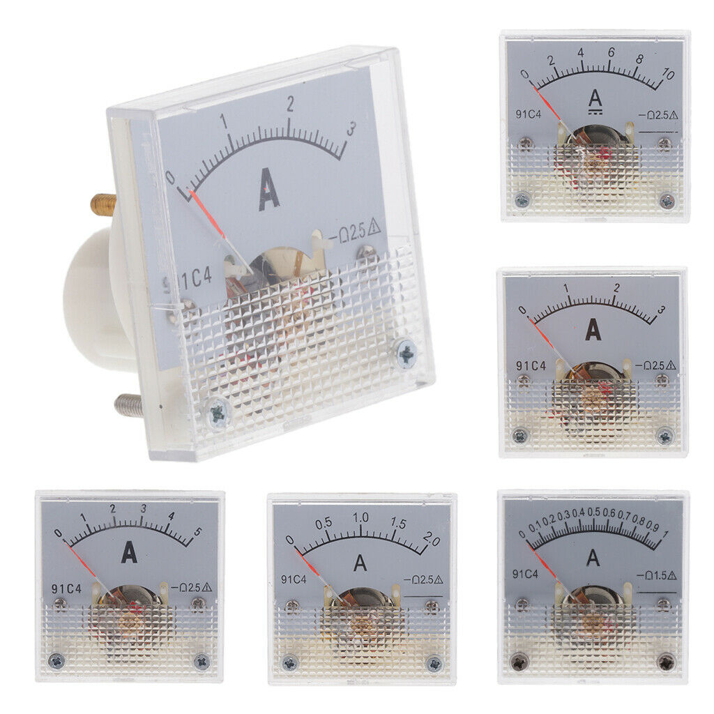 2Pcs/Set DC Analog Panel Mini AMP Meter Volt Gauge Tester Ammeter 91C4 0-1A