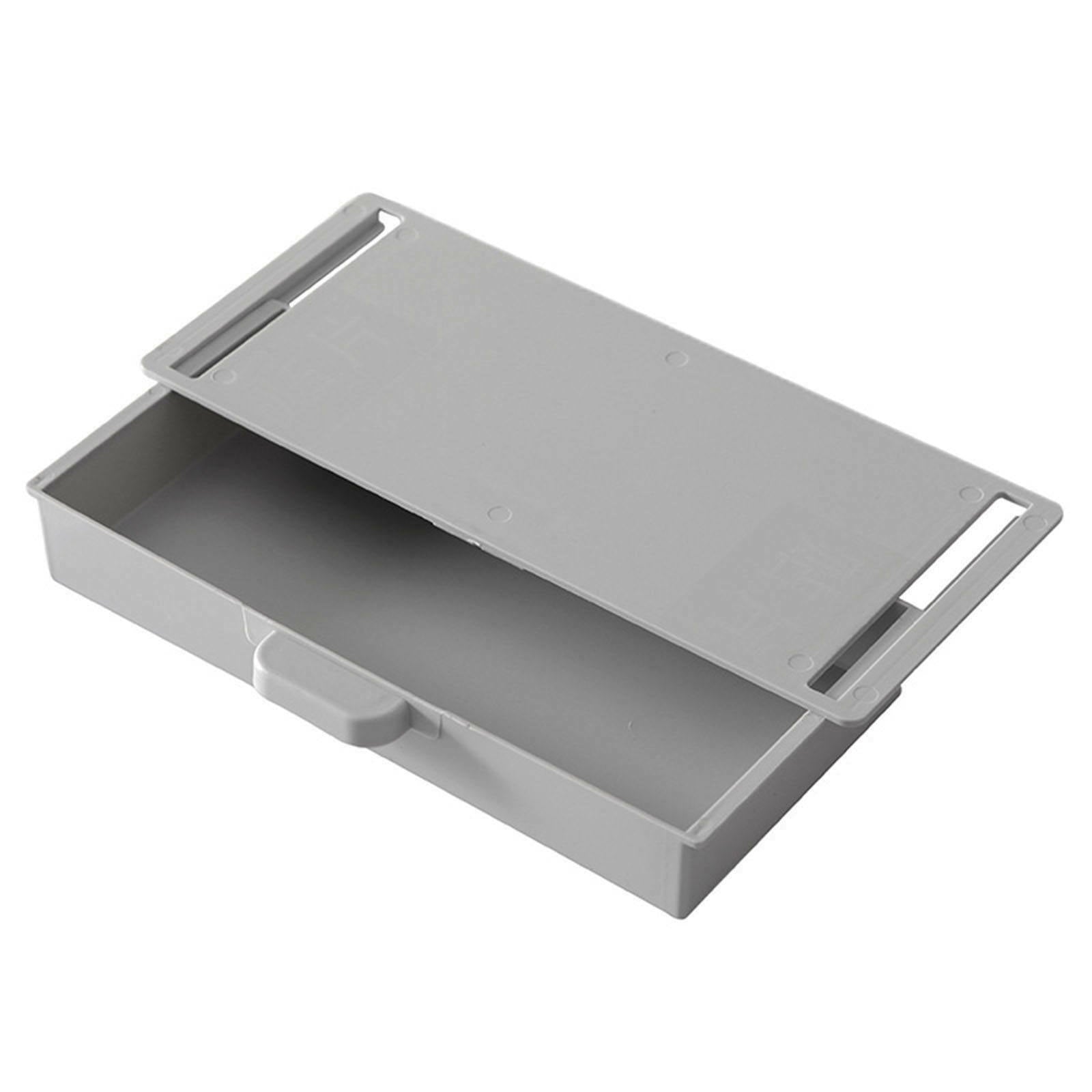 Sticky Desk Drawer Case Pencil Stationery Storage for Cabinet Finishing Box Gray