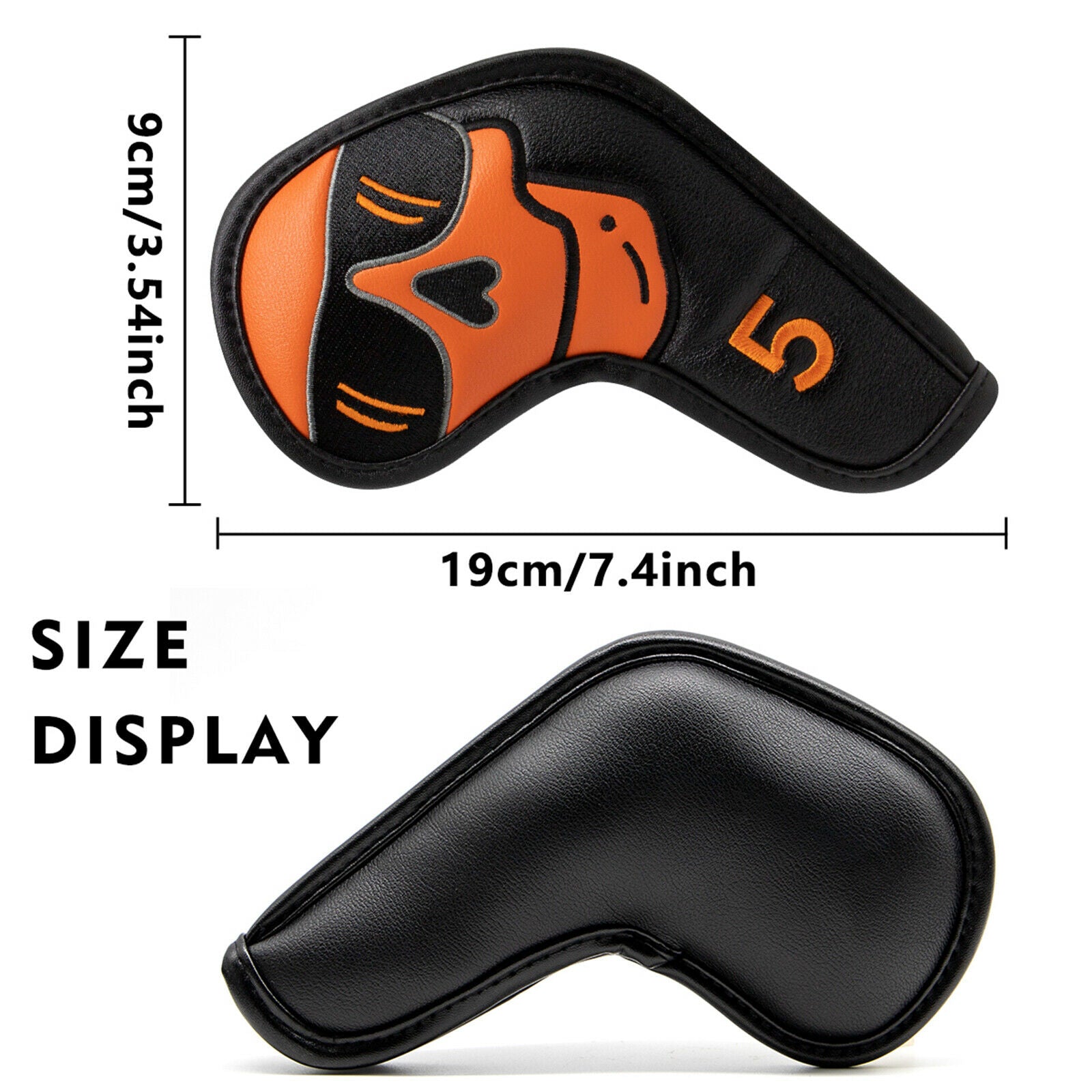 10 Pieces Set PU Leather Magnetic Golf Iron Head Covers Headcovers Wedges