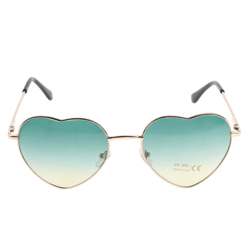 Metal Frame Heart Shaped Sunglasses Women Party Eyewear Eyeglasses Green