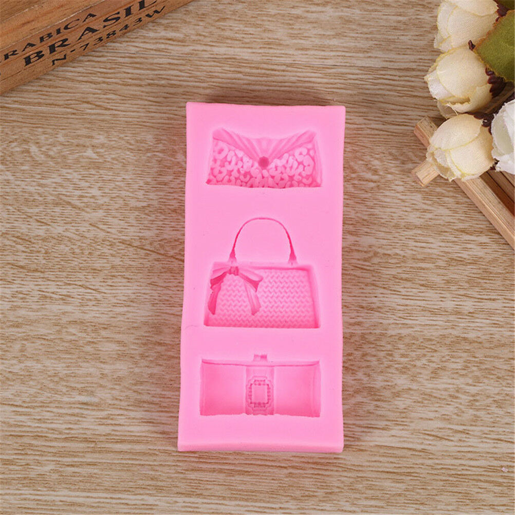 Vivid Wallet Handbag Purse Silicone Fondant Soap Cake Mold Cupcake Candy .l8
