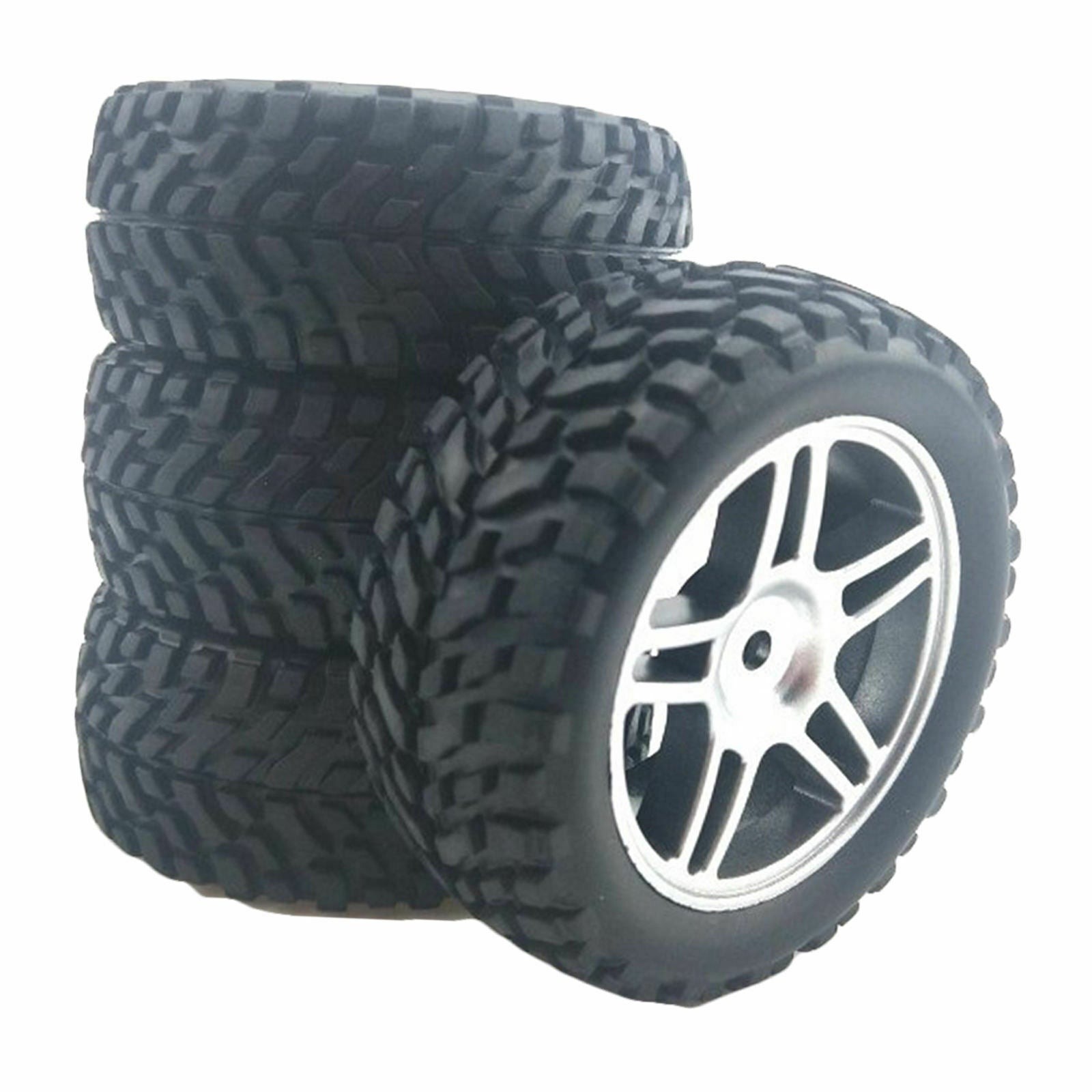 4Pcs RC Wheels and Tires Rubber Tyre Wheel Rim RC Car Truck Wheel Tyres Racing