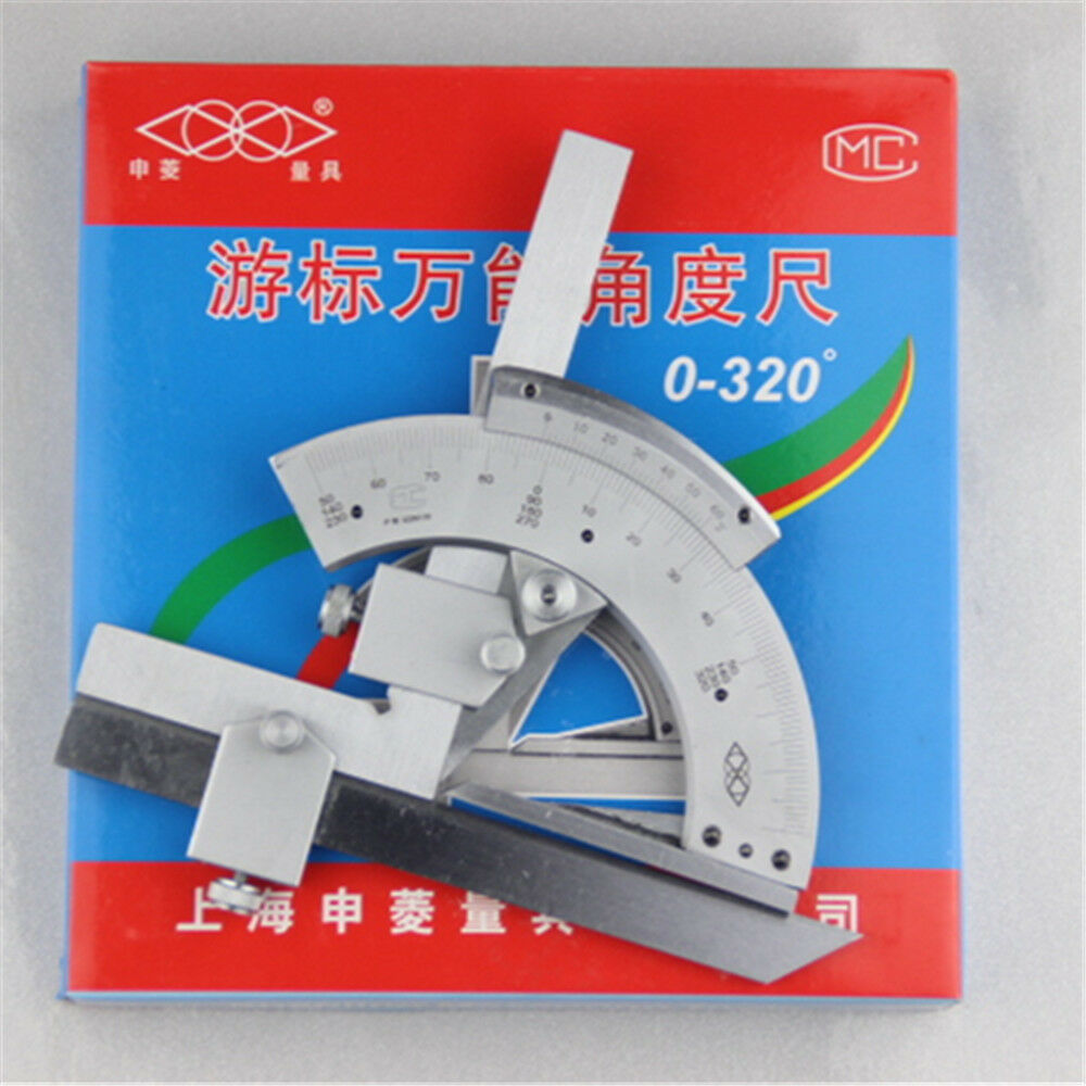 Universal Bevel Protractor 320 Degree Angular Dial Stainless Steel Angle Gauge