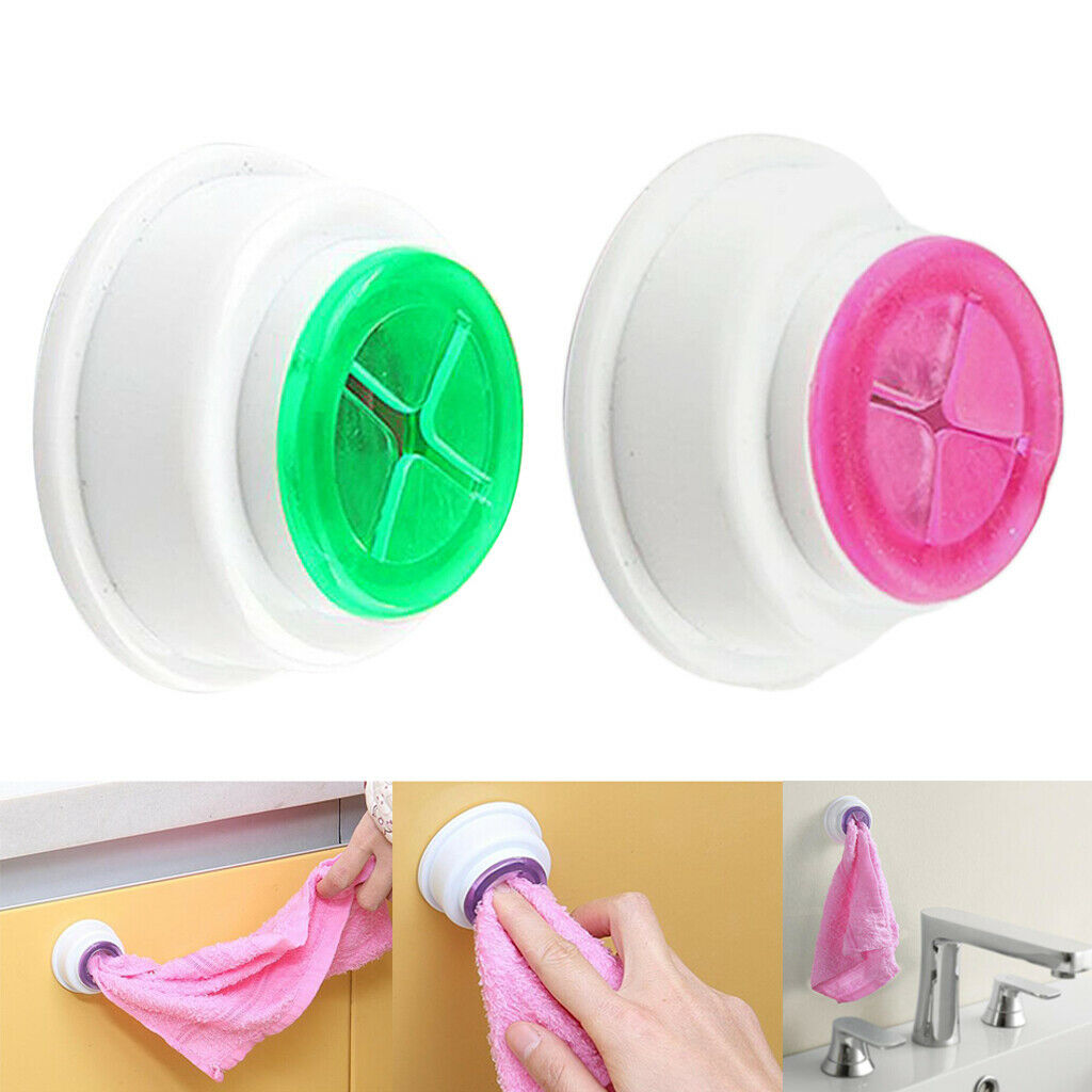 2 Pieces Tea Towel Holder Push and Grip Hanger Wall Hook Rack Bathroom New