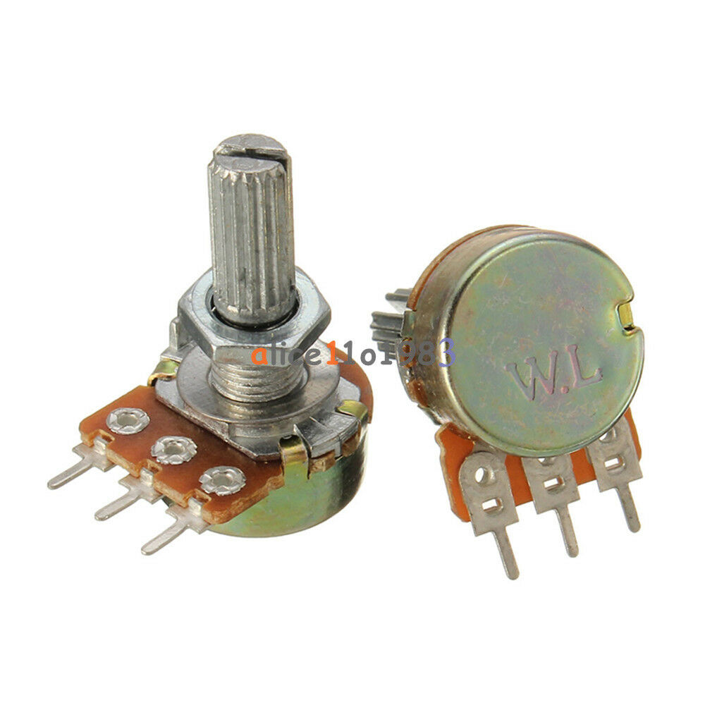 5PCS 5K Ohm B5K Knurled Shaft Linear Rotary Taper Potentiometer