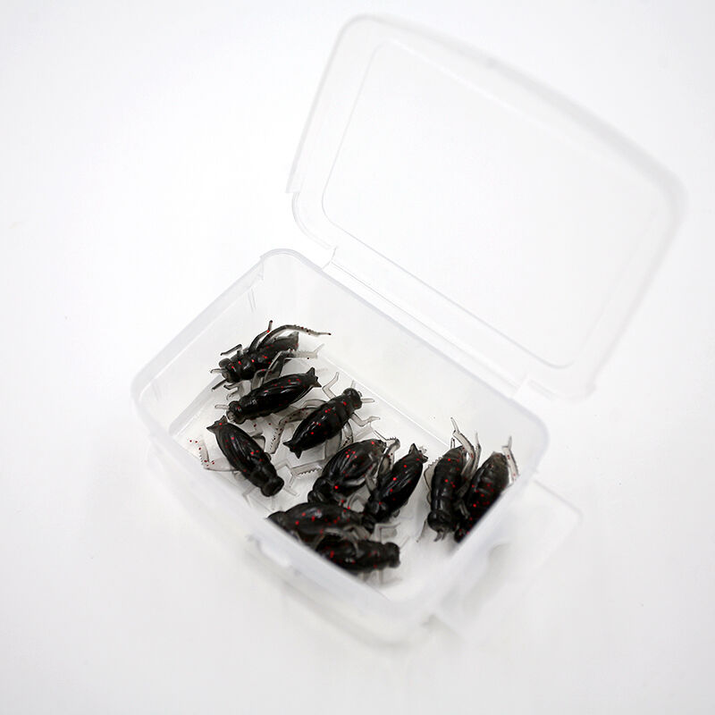 10pcs/Bag Cricket Fishing Lures Black Soft Insect Artificial Bait_DD