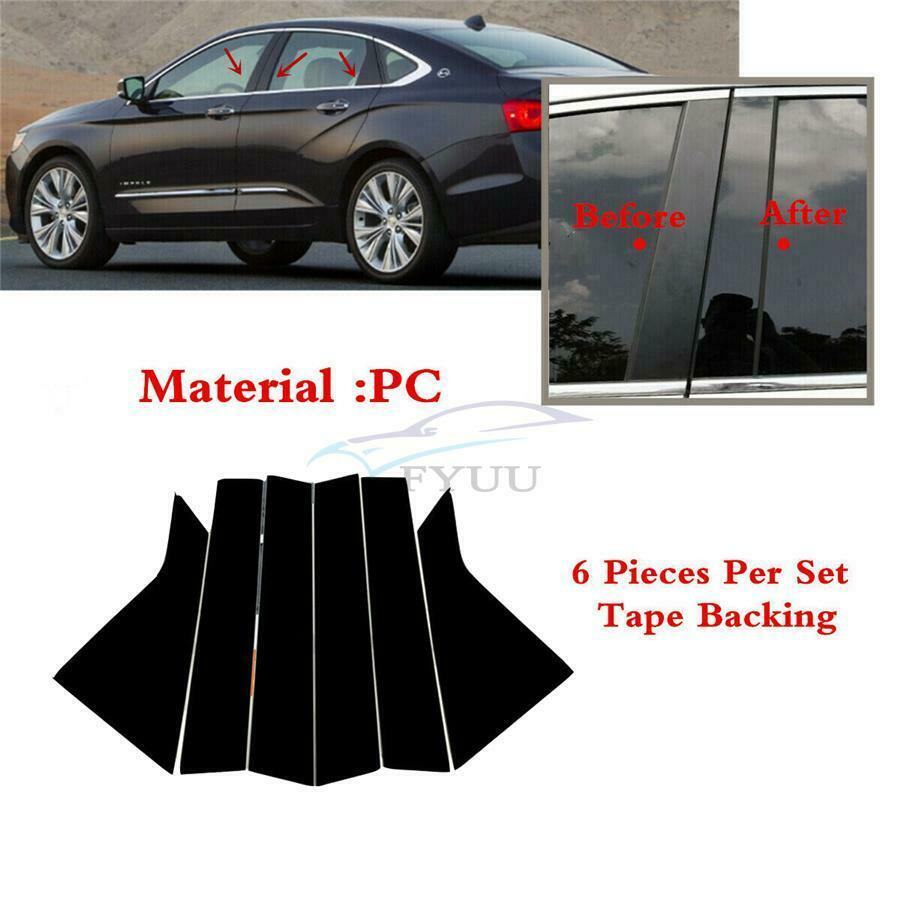 6 Pieces Vehicle Door Window Pillar Post Trim Cover For Chevrolet Impala 2014-20