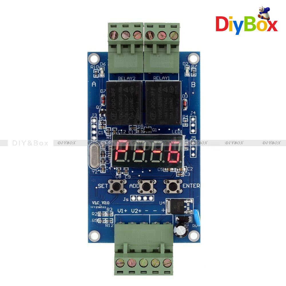 VLC3.0 12V Dual Programmable Relay Control Board Delay Timer Clock Switch Module