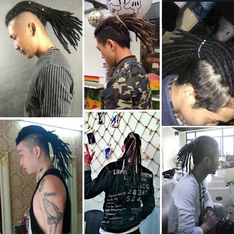 10pcs 12" Men's Dreadlocks 100% Handmade Afro Locs Hippie Dreads Hair Extensions
