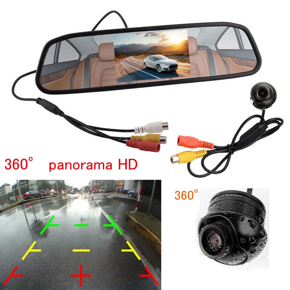 360Â° Rotatable Reverse Backup Parking Camera + 4.3Inch LCD Mirror Display Screen