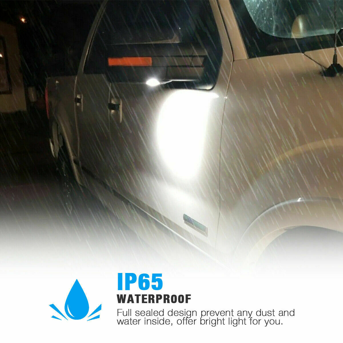 Xenon White LED Puddle Lights For Ford Taurus Edge Flex F150 Side Mirror Lights