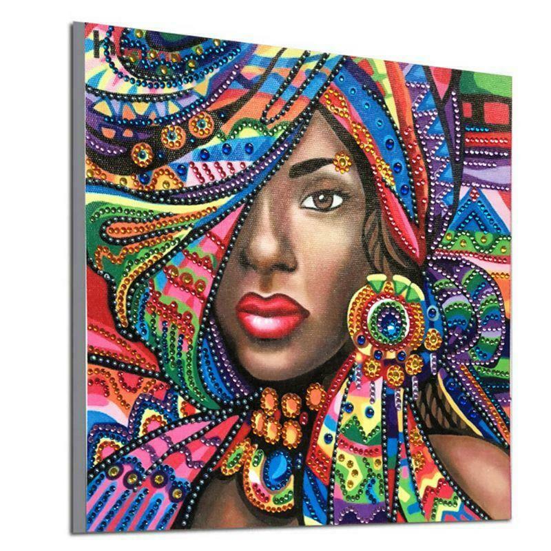 African Woman 5D DIY Diamond Painting Embroidery Cross Stitch Kits Home Decor