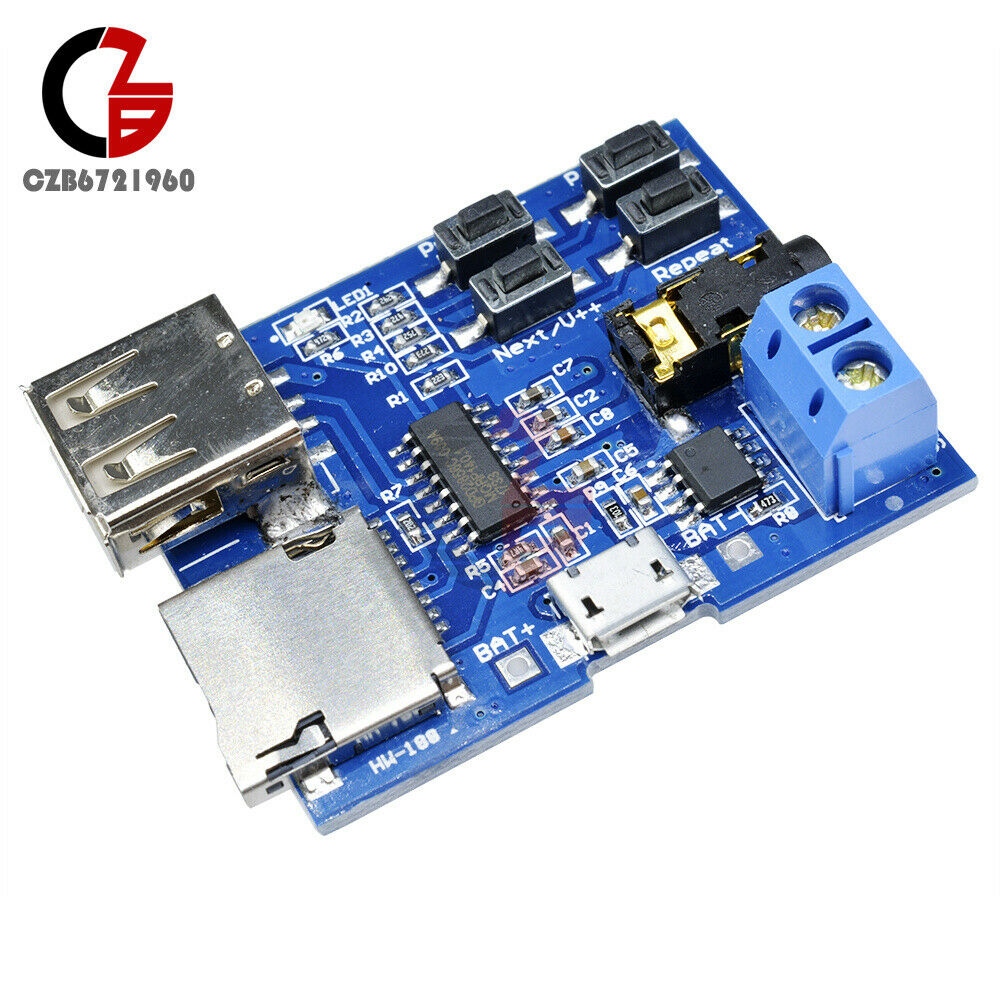 5PCS MP3 Decoder Board Digital Audio Amplifier Decoding Module TF Card U Disk