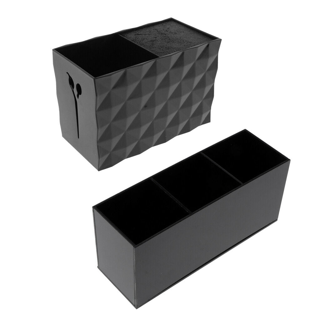 2x Salon Scissors Holder Shears Comb Clips Organizer Acrylic Holder Box Case