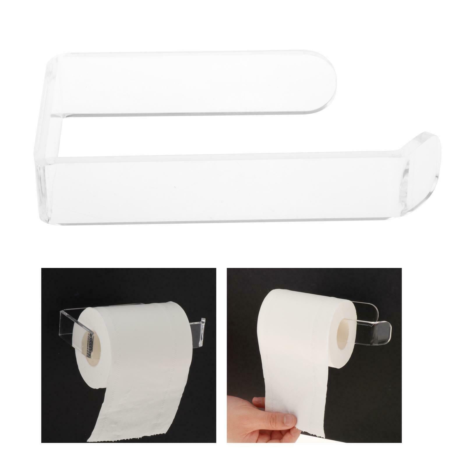 Transparent Toilet Paper Roll Holder Wall Mounted Towel Rack Home Accessory