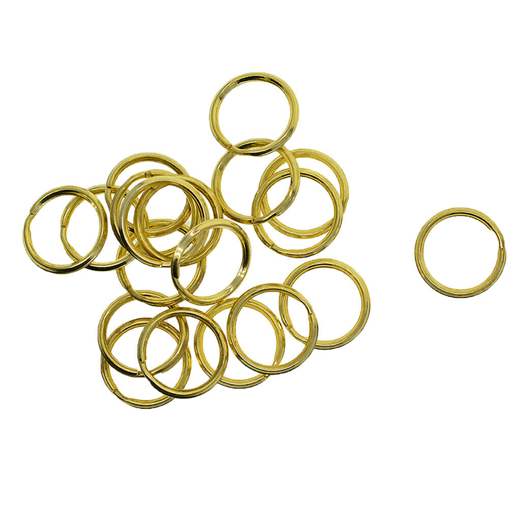 20Pcs Metal Split Ring Keys Ring Chain Holder Jewelry Clasps Hooks Bags 20mm