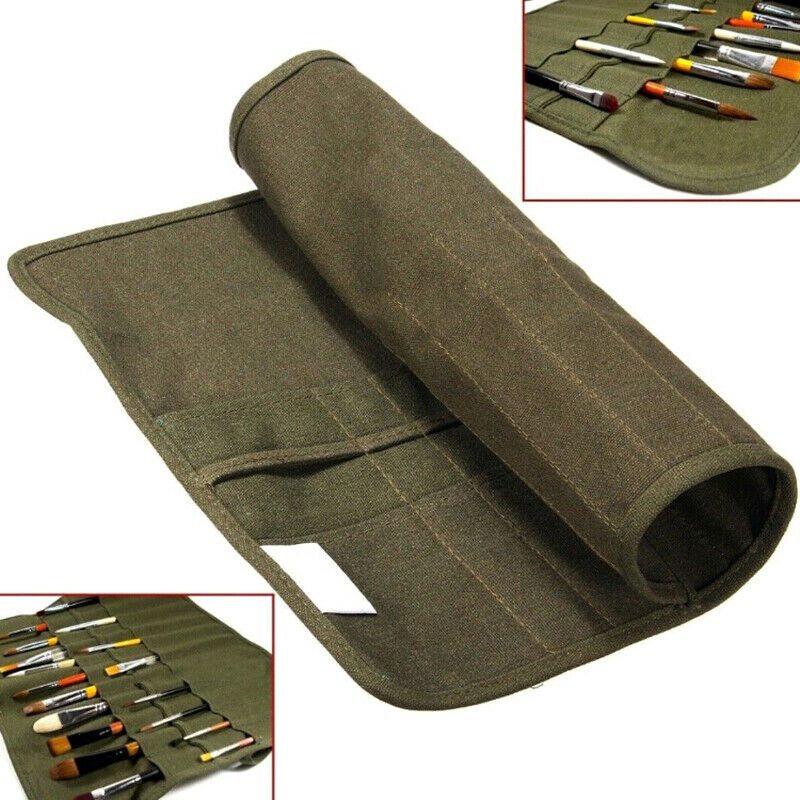 1Pc New Brush Bag Artist Watercolor Draw Pen Oil Paint Canvas Cases Holder g Tt
