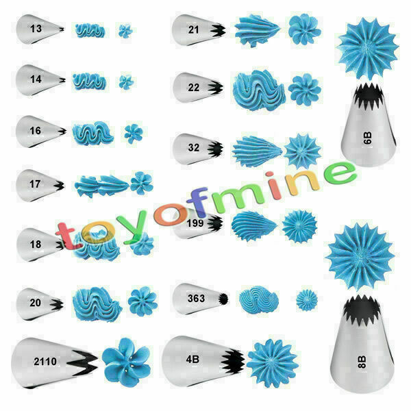 24Pcs Icing Piping Nozzles Tips Pastry Cake Decorating Tool With Box