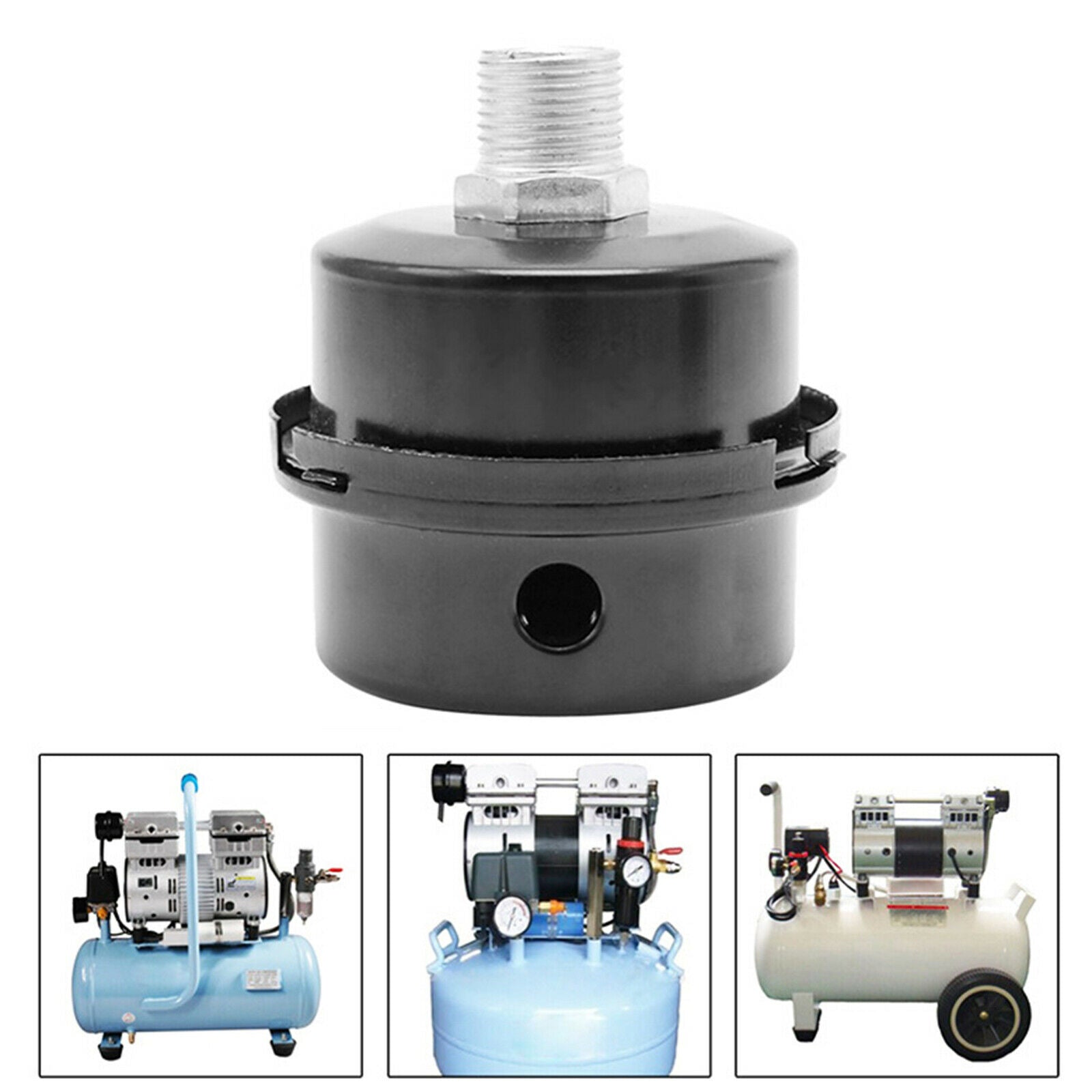 Thread Alloy Air Compressor Intake Filter Noise Muffler Silencer 20mm