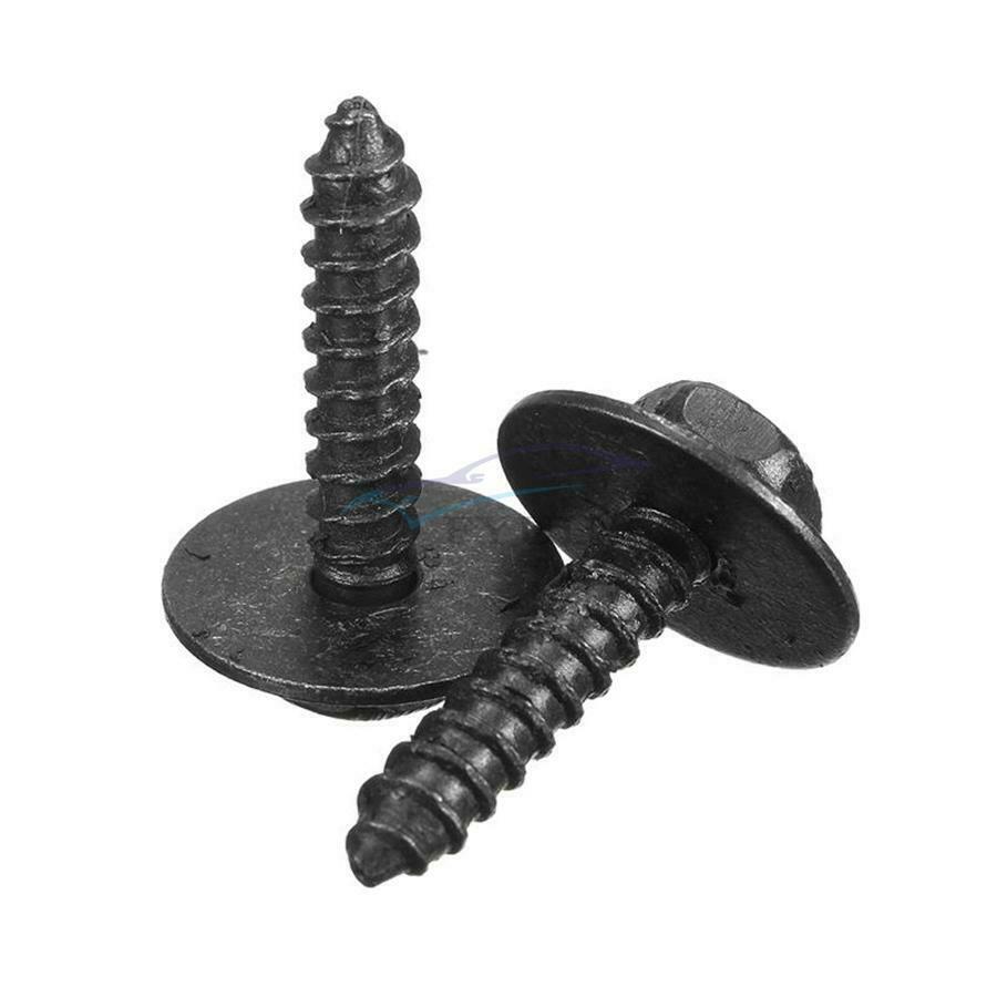 50PCS Metal Car Screw Body Fender Bumper Fixing Clip 9.7MM Hexagon (6-28mm)