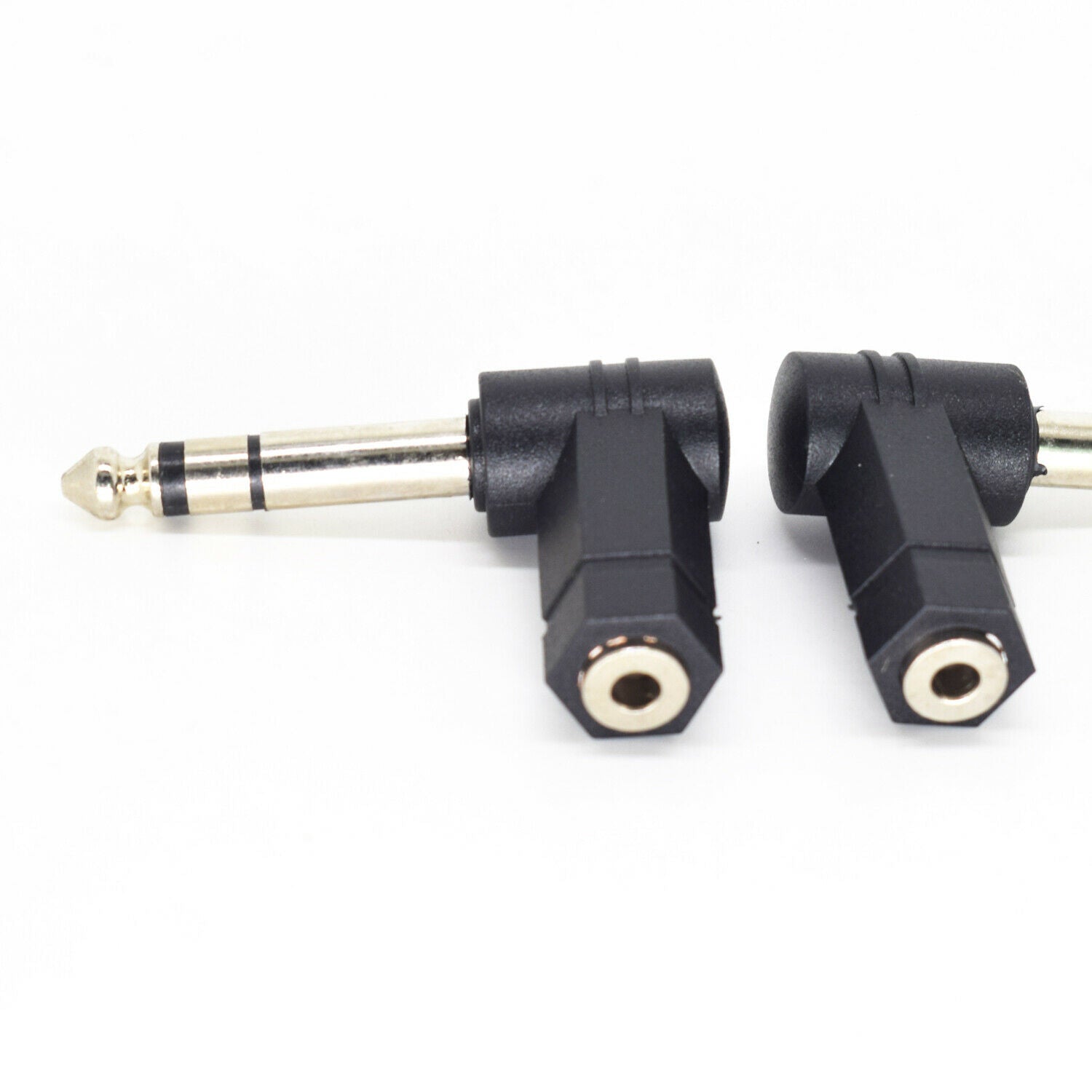 1pc 6.35mm 1/4" Stereo Male to 3.5mm 1/8" Female Right Angle Audio MIC Adapter