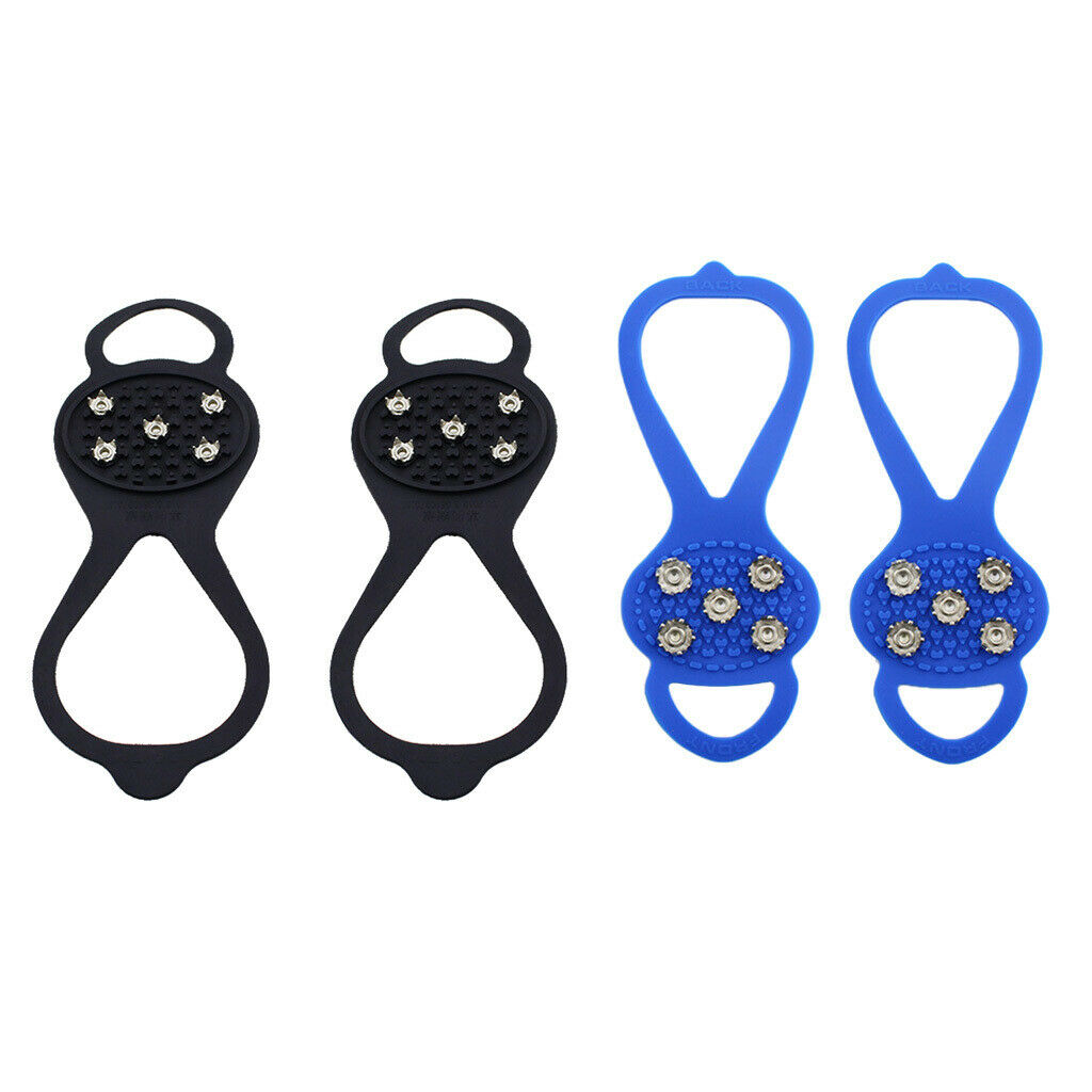 2 Pairs/Set Snow Ice Grips Crampons Snow Traction Cleats Grippers 5 Teeth