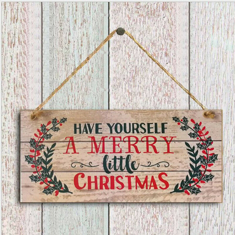 1PC New Year Wooden Door Hanging Sign Christmas Tree Ornament Fashi.l8