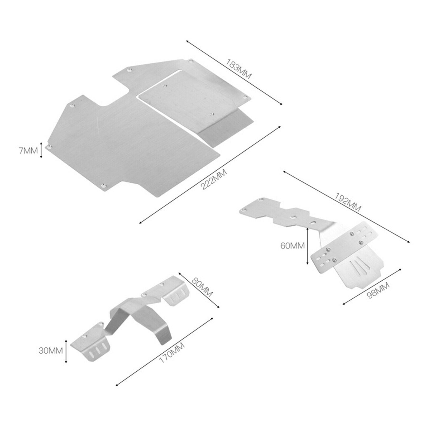 3x Chassis Armor Set Compatible with  UDR RC Crawler Buggy Trucks