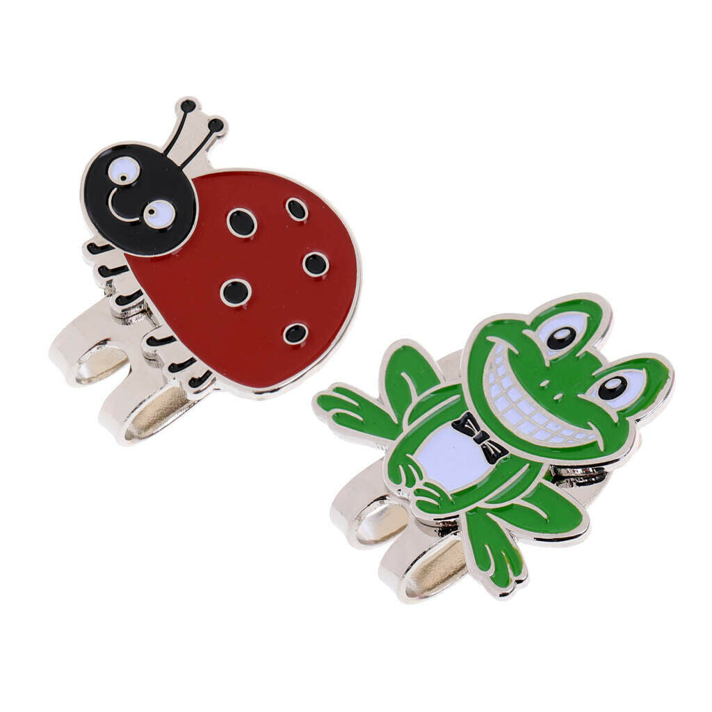2pcs Magnetic Golf Ball Marker with Hat Clip Club Awards Golfer Gift Present
