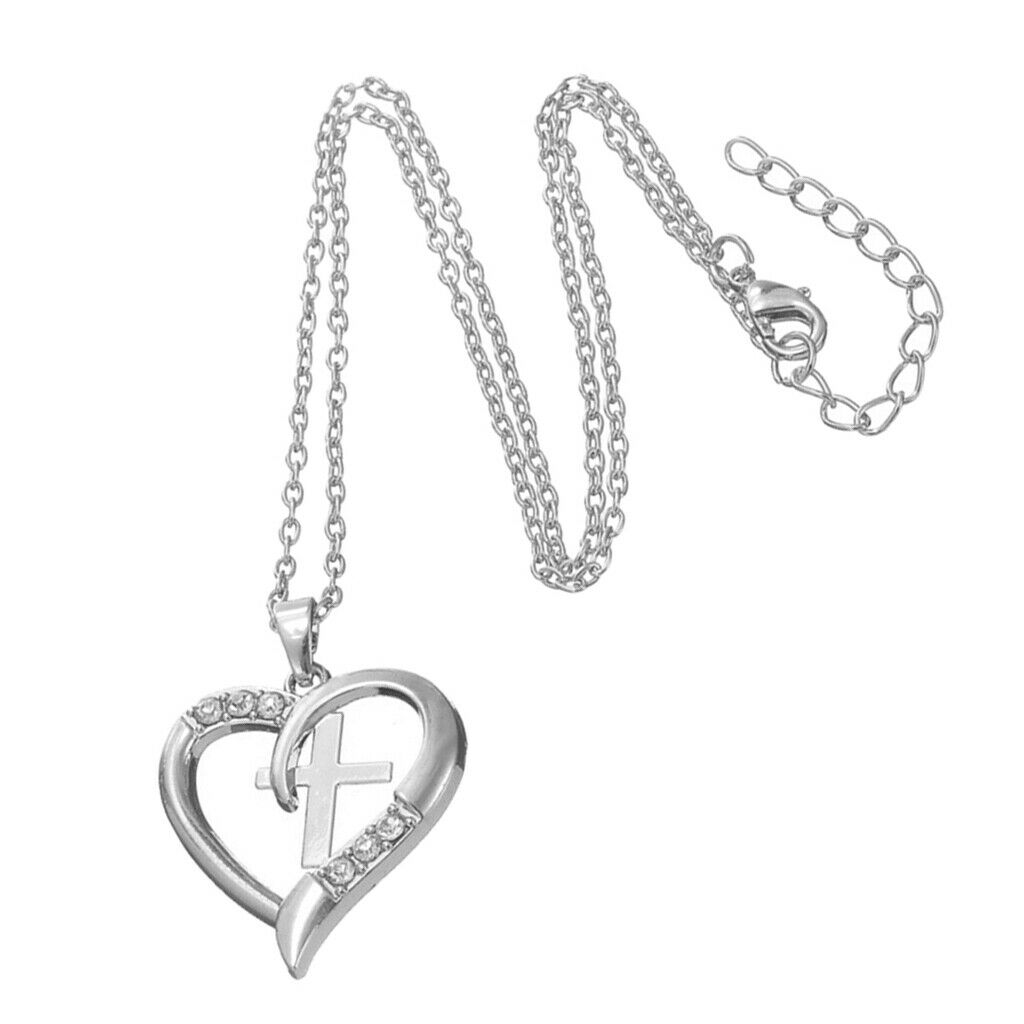 Lovely Heart Printed Charm Pendant Necklace for Women Lady