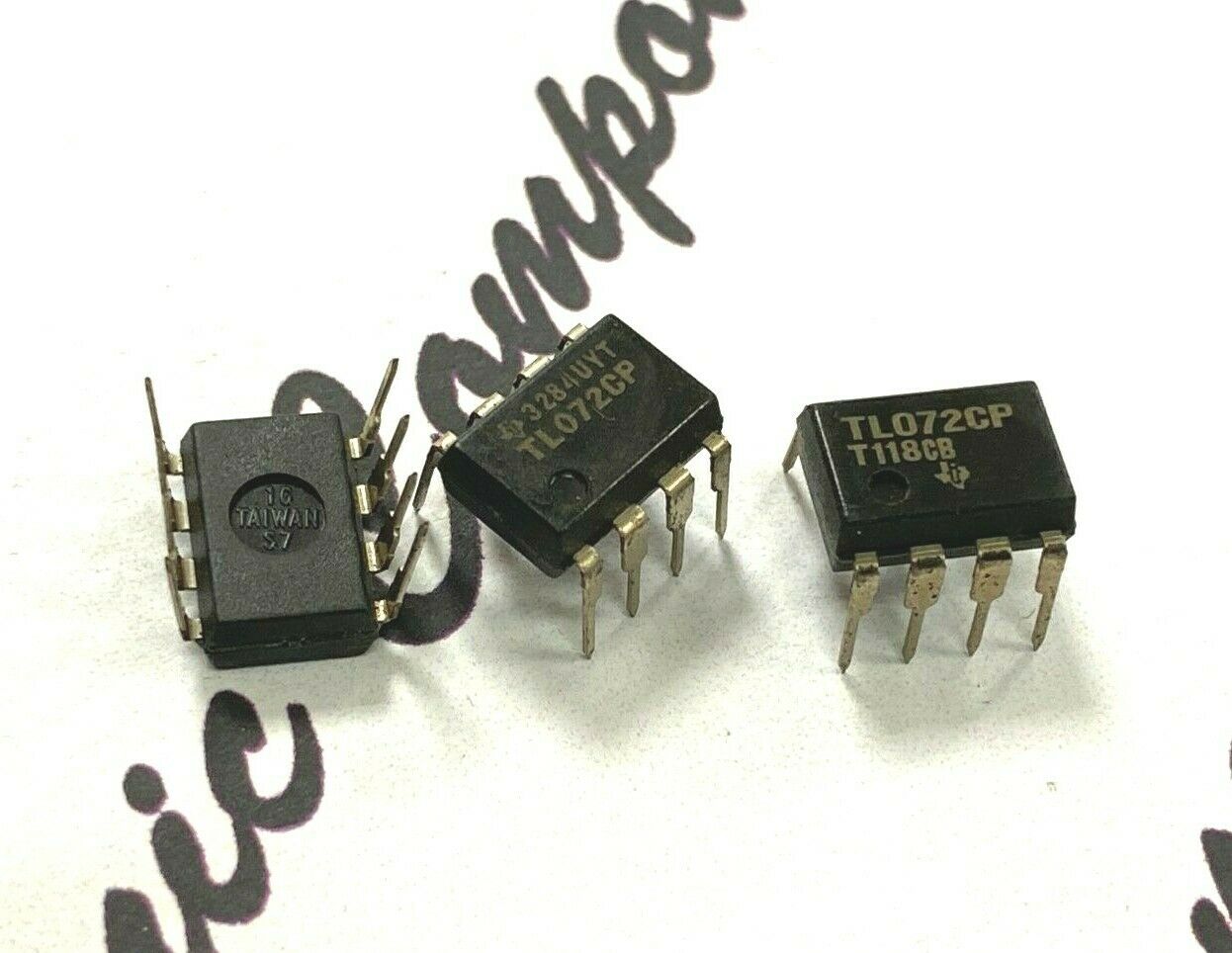 2pcs - Texas Instruments TL072CP 8-PIN IC LOW NOISE DUAL JFET OP-AMP - NOS TI