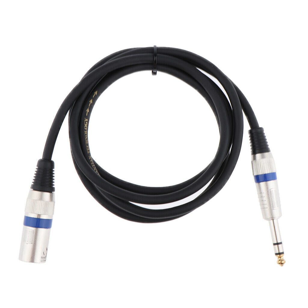 5FT 6.35mm 1/4 Inch Stereo   Plug Male to XLR Male Plug Cable 1.5 Meters