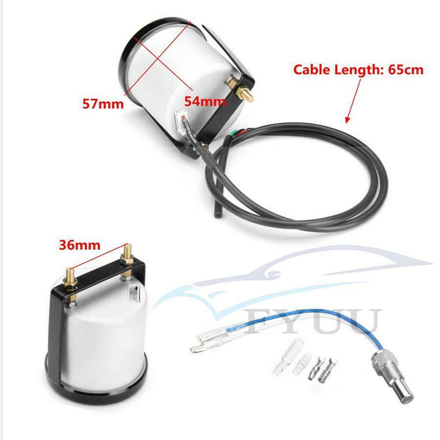 Universal Car 2"/52mm 7Colors LED Water Coolant Temperature Temp Gauge Meter -°F