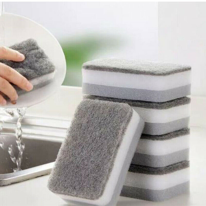 5PCS Strong Magic Sponge Cleaning Brush Dish Bowl Washing Sponge Kitchen .l8
