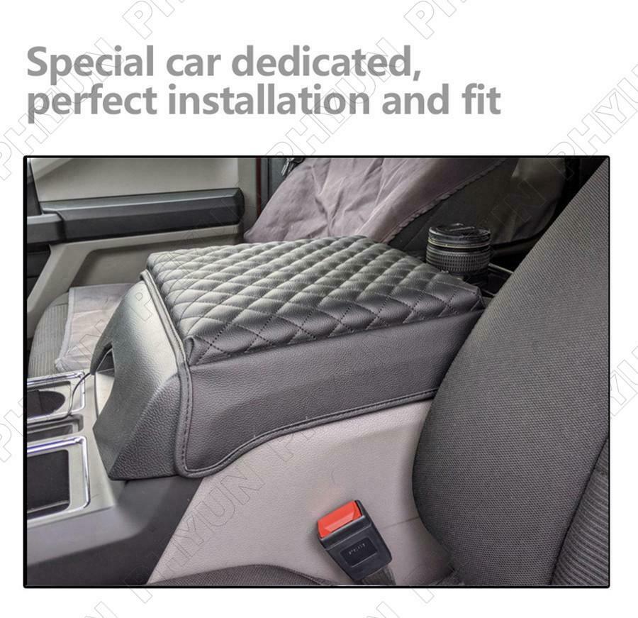 For 2015-2020 Ford F150 Armrest Box Cover Pad Replacement Cushion Black Leather