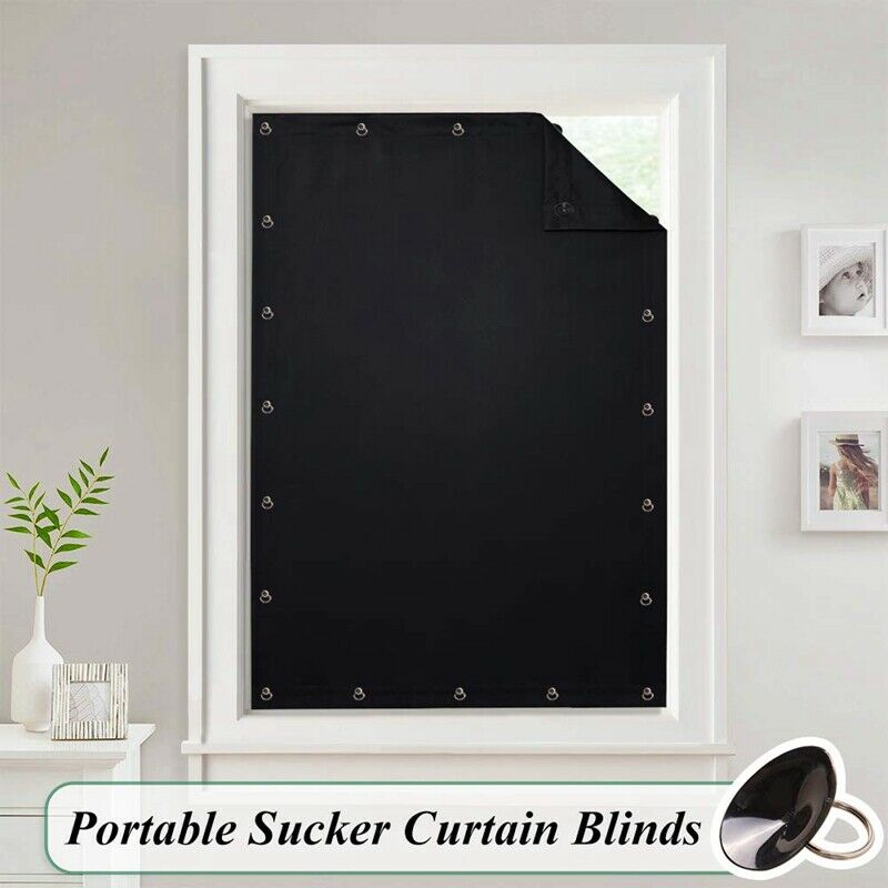 Temporary Blackout Blind Curtain For Window Adjustable Sucker Shade Drape TherZ3