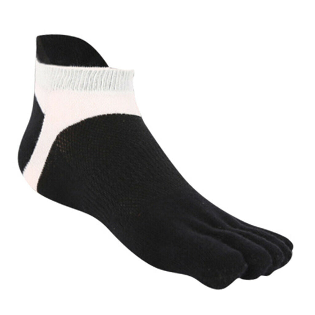 2 Pairs Toe Socks Net Sweat Absorb No Show Sports Yoga Crew Socks Hosiery