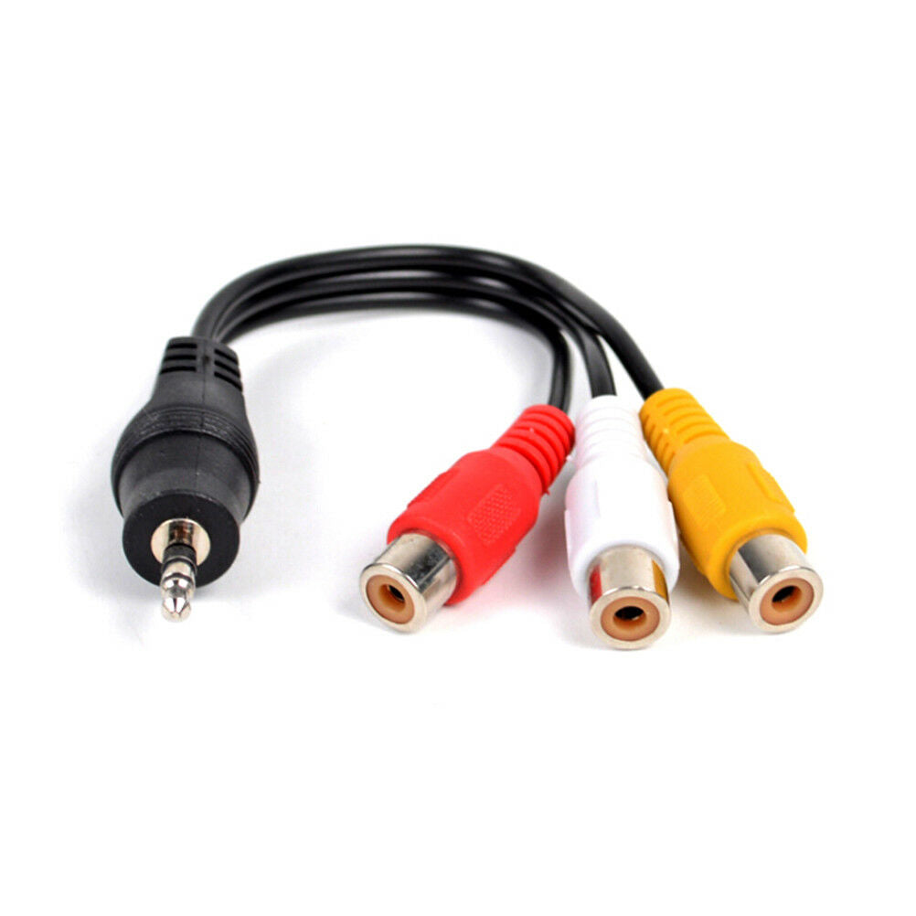 28cm 3.5mm jack av male to 3rca female audio video cable cord  stereo adap.l8