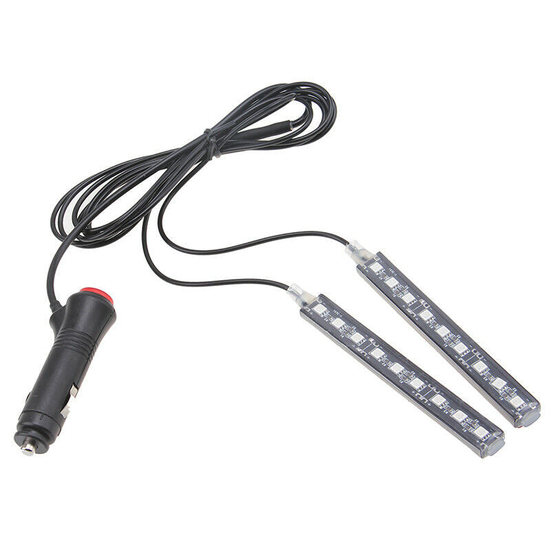 12V Blue Light Car 9 LED Interior Floor Decorative Atmosphere Light Lamp Strip
