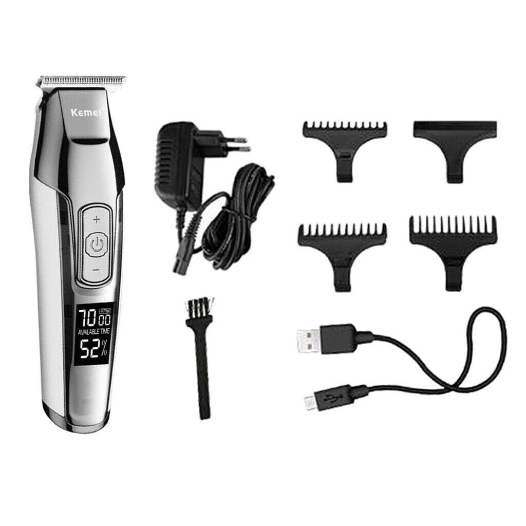 Pro Electric LCD Men Hair Clipper Cutter Razor Haircut Machine EU Plug