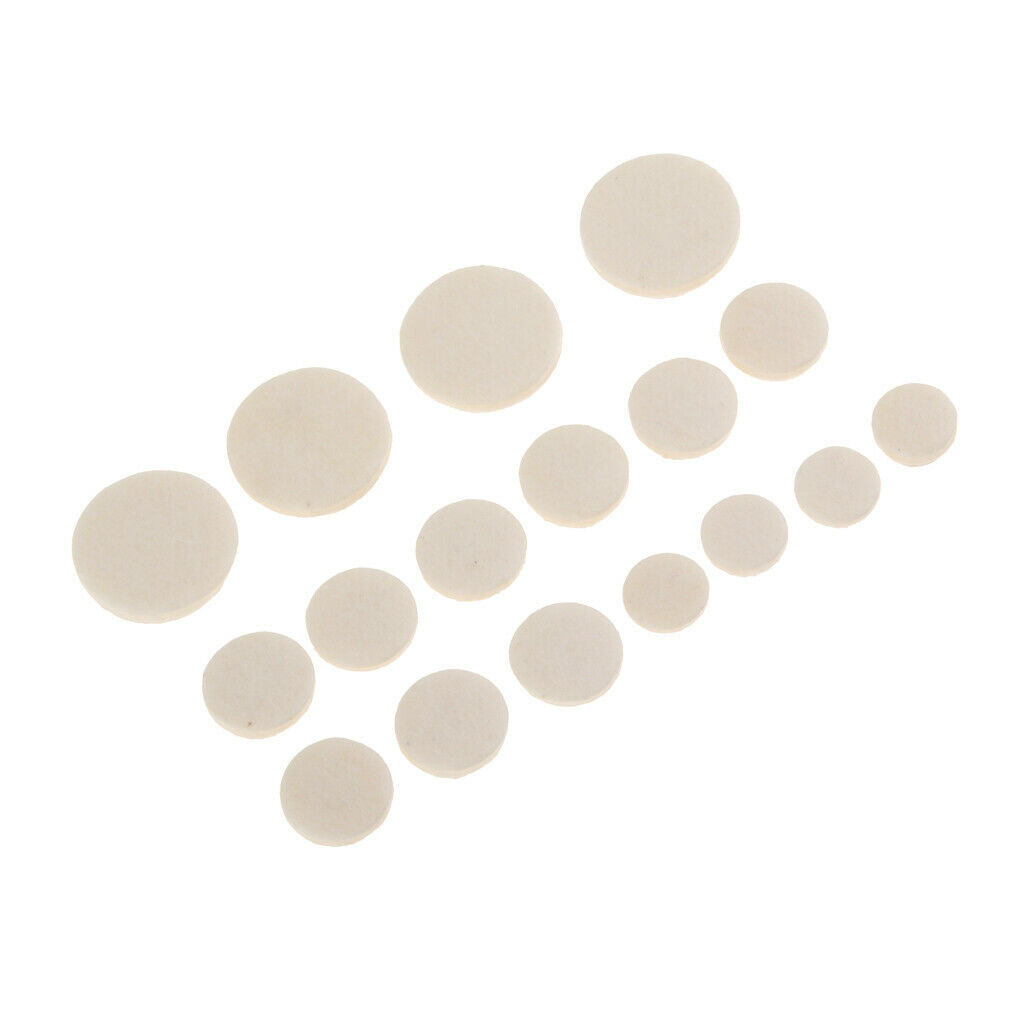 17pcs White Clarinet Pads Mats for Woodwind Instrument Replacement Parts