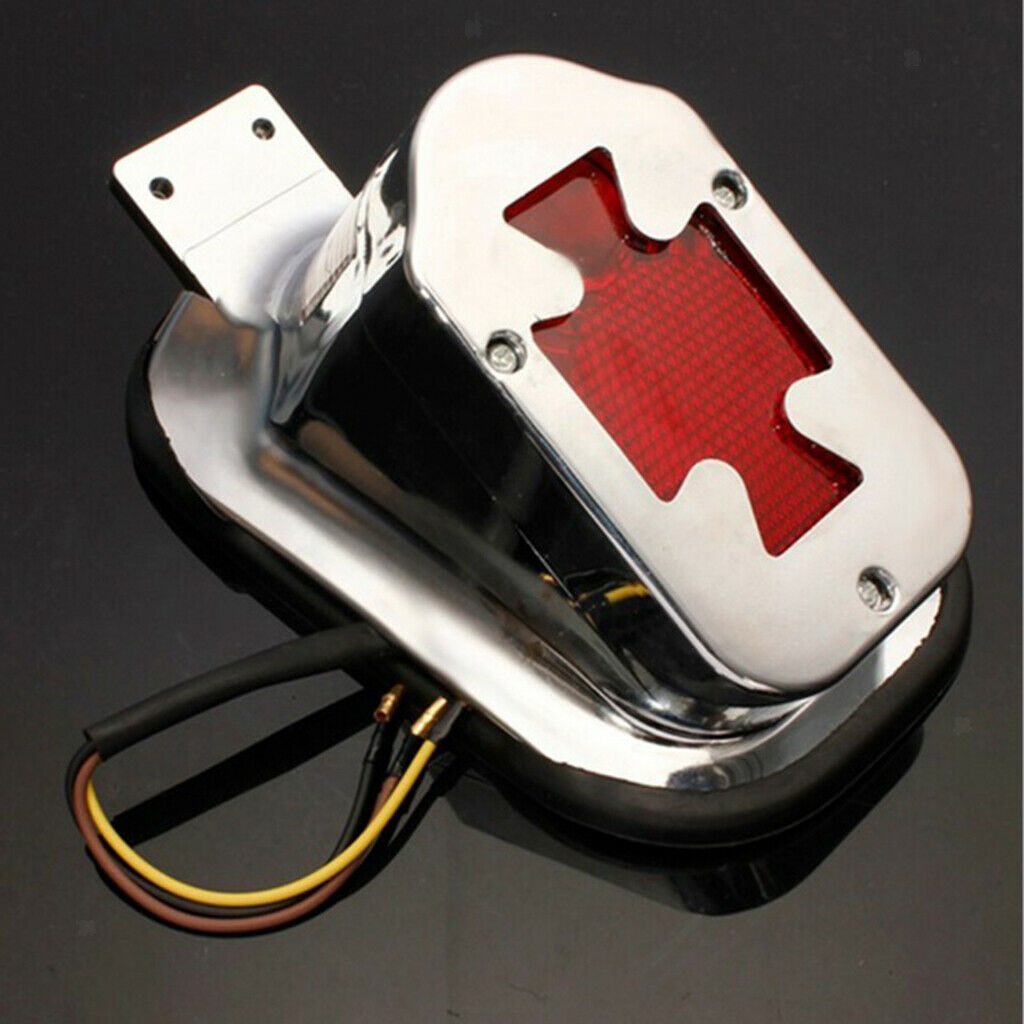 Motorcycle Rear Brake Tail Light Red 12V Universal License Plate Light