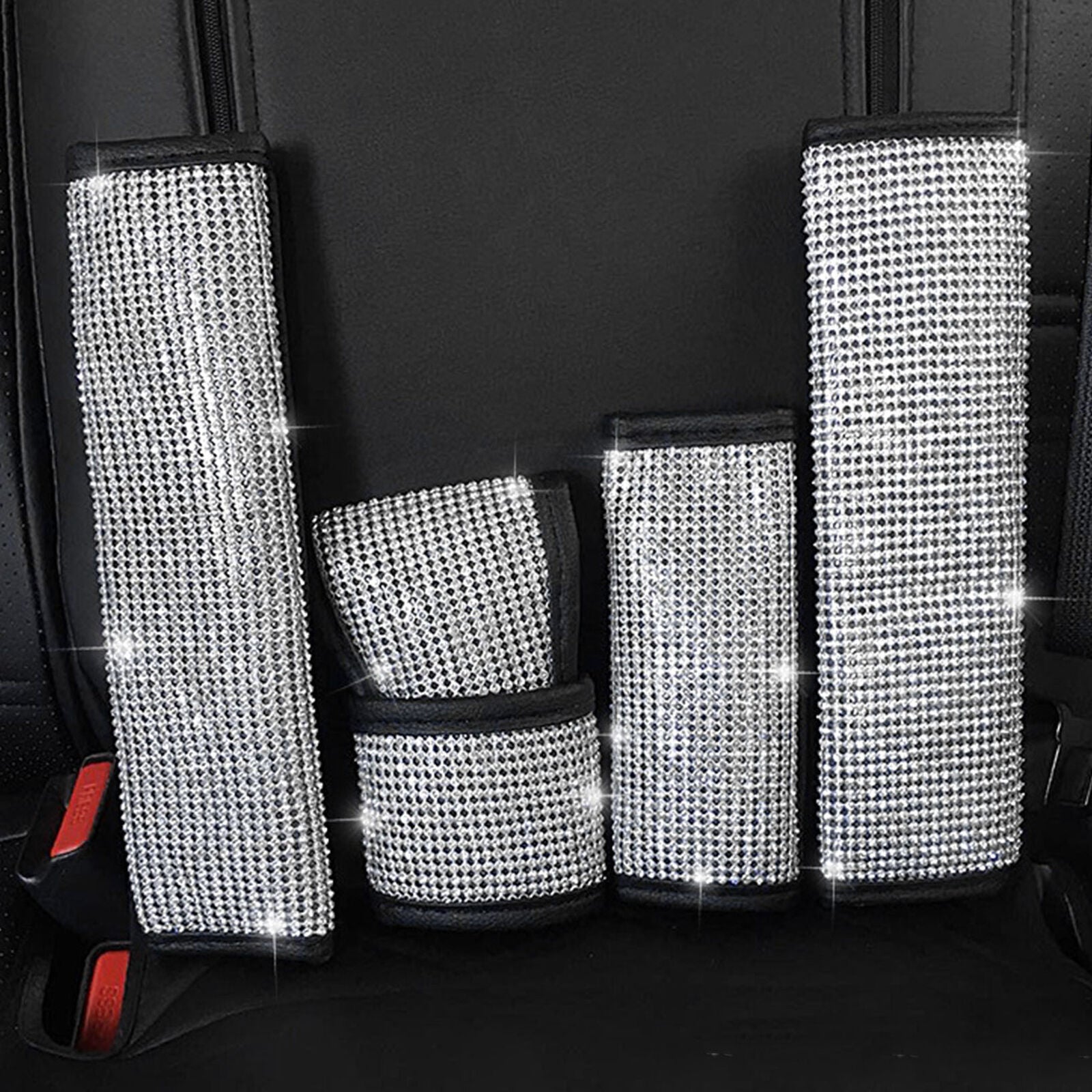 Diamond Bling Auto Seat Belt Cover & Handbrake Cover & Shift Gear Cushion Car