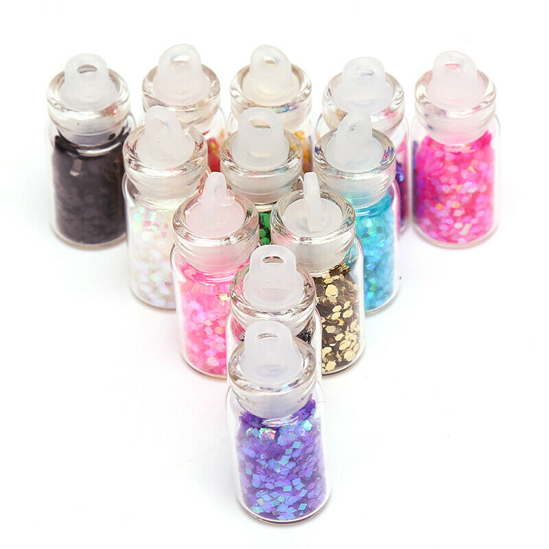 12 Bottles Flash Sequin Decoration Epoxy Silicone Mold DIY Jewelry Making ToJ FG