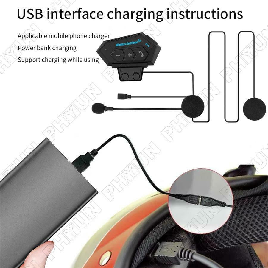 Motorcycle Helmet Headset Earphone Wireless Bluetooth Headphone Speaker Black