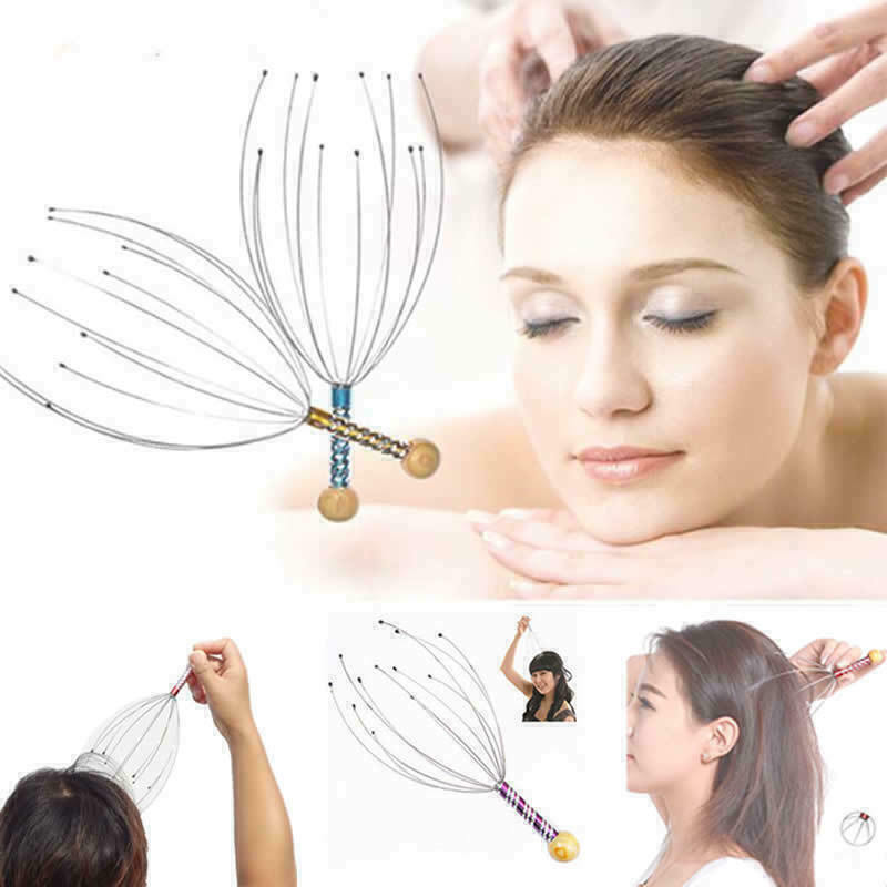 1x Head Neck Scalp Massager Massage Octopus Equipment Stress Release Relax Tool