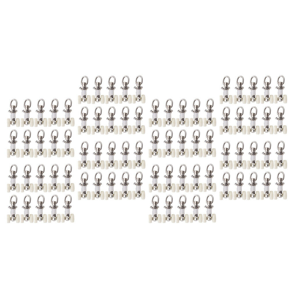 80x Silent Shower Drapes Track Glider Gliding Runner Ceiling Gliders 26mm