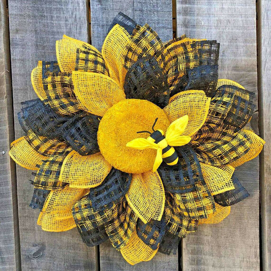 Silk Hanging Artificial Wreath Pendant Garland Door Farmhouse Wall Decor