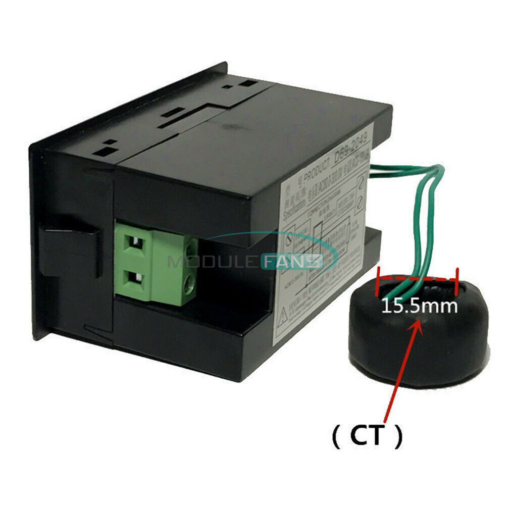 Digital LCD Voltmeter Ammeter Volt Amp Power Kwh Panel Meter 100A AC 80-300V