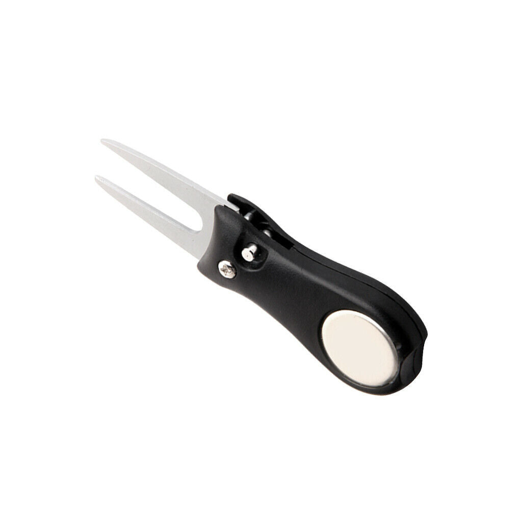 Golf Green Divot Repair Switchblade Tool w/ Ball Marker